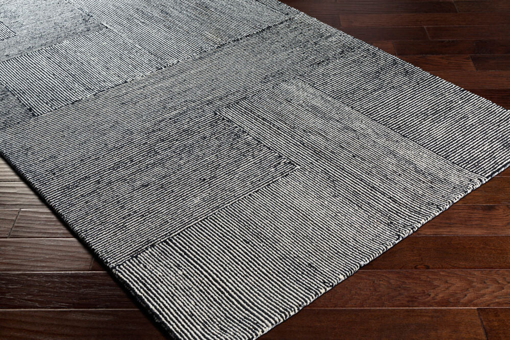 Maroc Black/Cream Handmade Rug MAR-2320 - corner