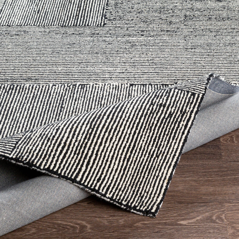 Maroc Black/Cream Handmade Rug MAR-2320 - fold