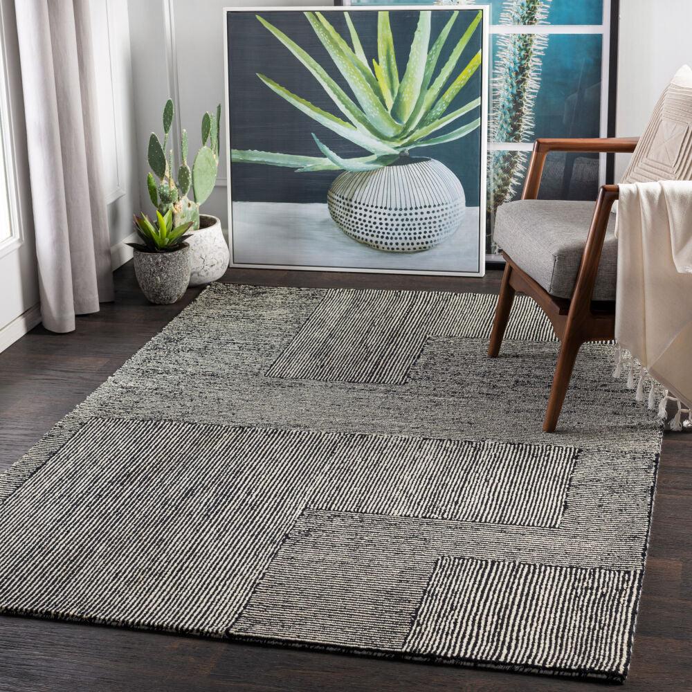 Maroc Black/Cream Handmade Rug MAR-2320 - roomscene