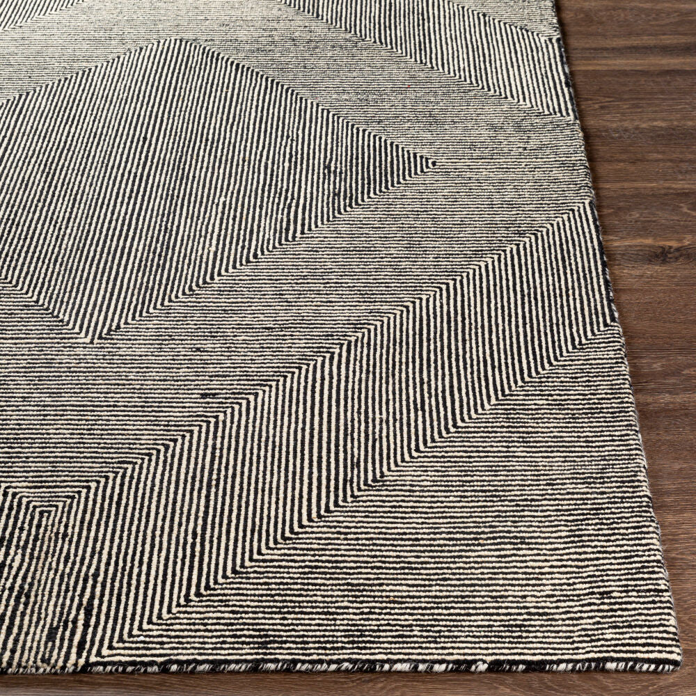 Maroc Black/Cream Handmade Rug MAR-2321 - front