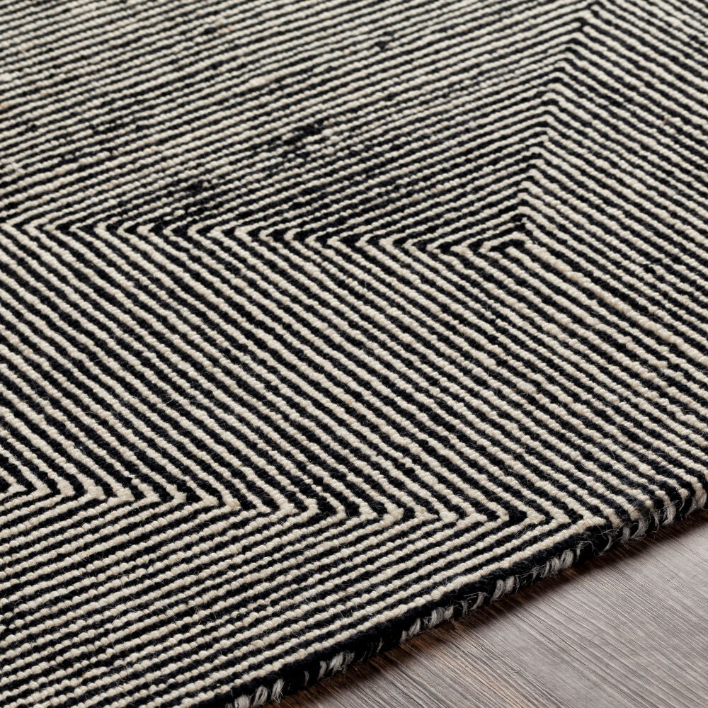 Maroc Black/Cream Handmade Rug MAR-2321 - texture