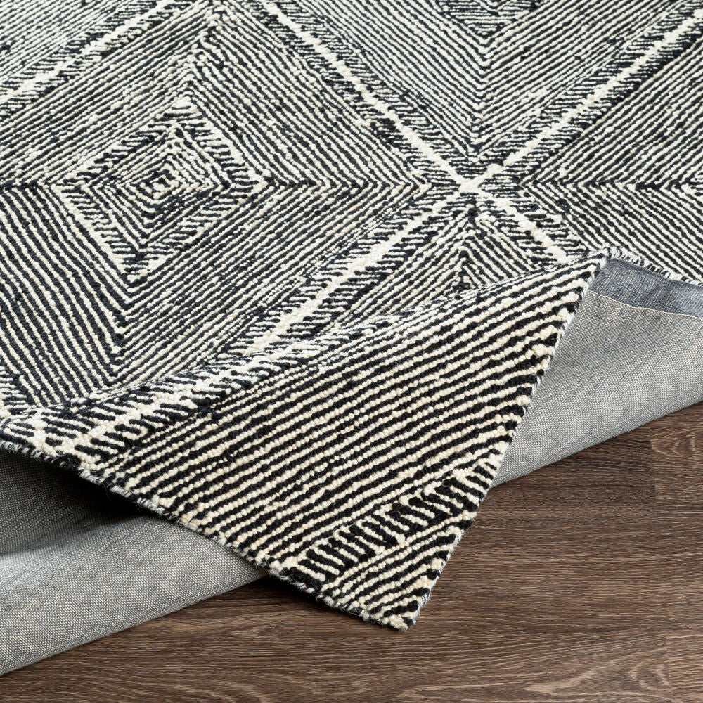 Maroc Black/Cream Handmade Rug MAR-2322 - fold