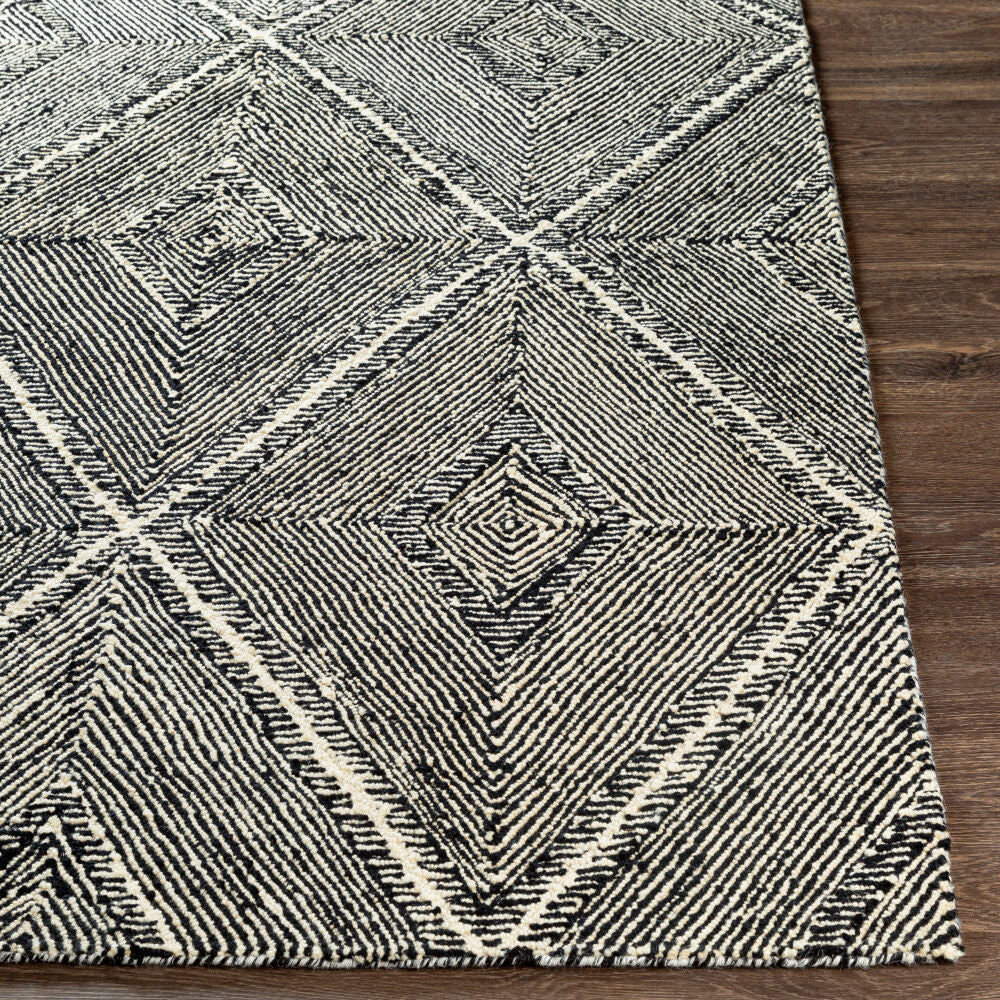 Maroc Black/Cream Handmade Rug MAR-2322 - front