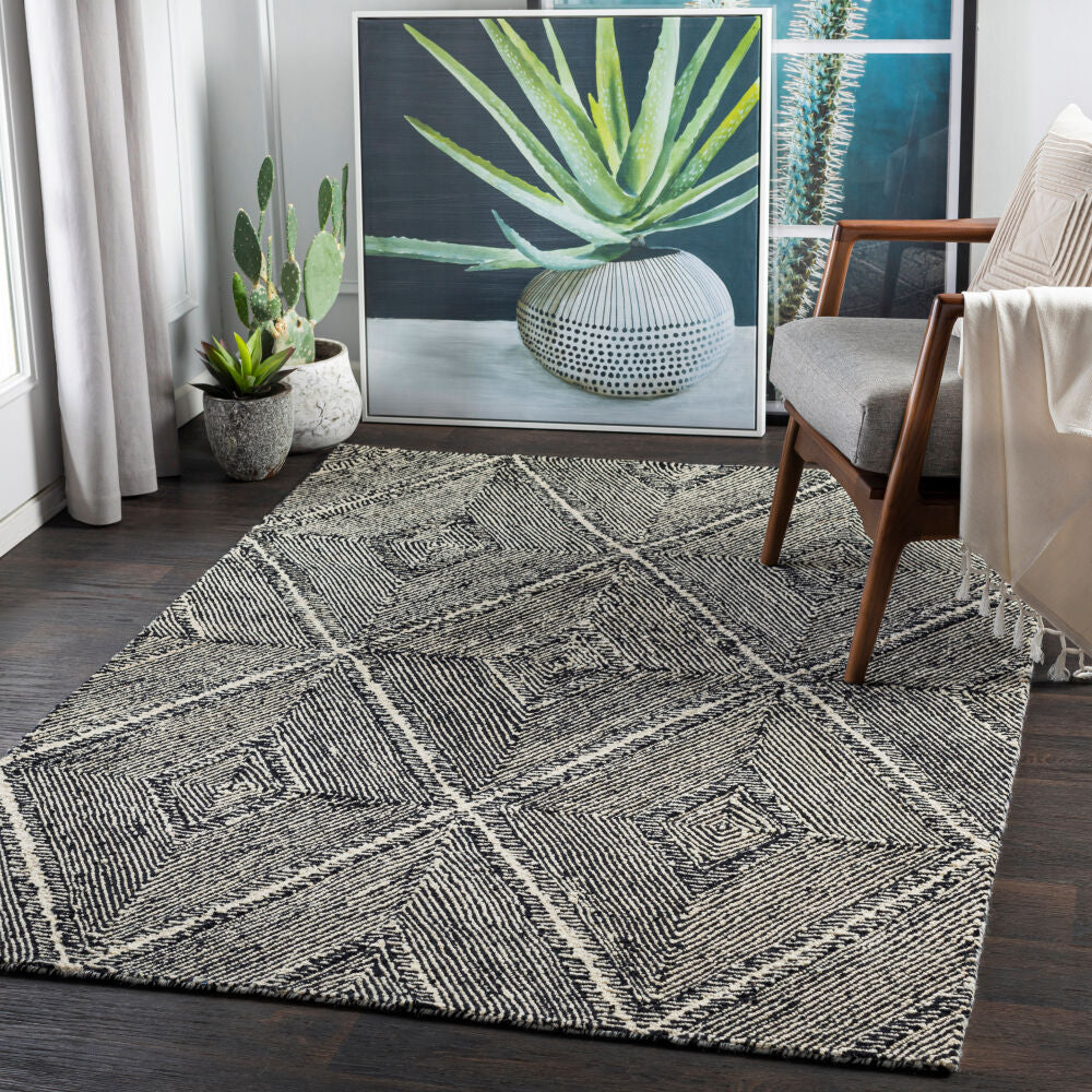 Maroc Black/Cream Handmade Rug MAR-2322 - roomscene