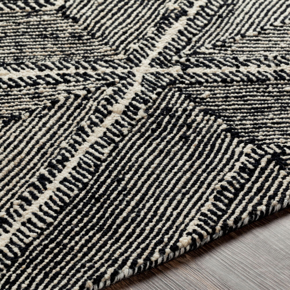 Maroc Black/Cream Handmade Rug MAR-2322 - texture
