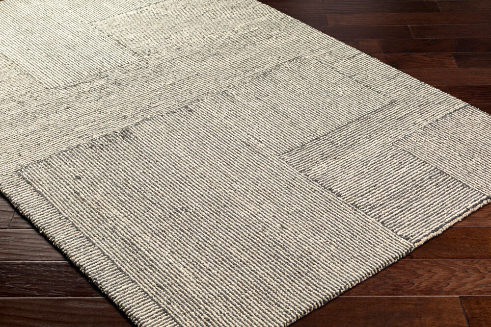 Maroc Cream/Gray Handmade Rug MAR-2328 - corner