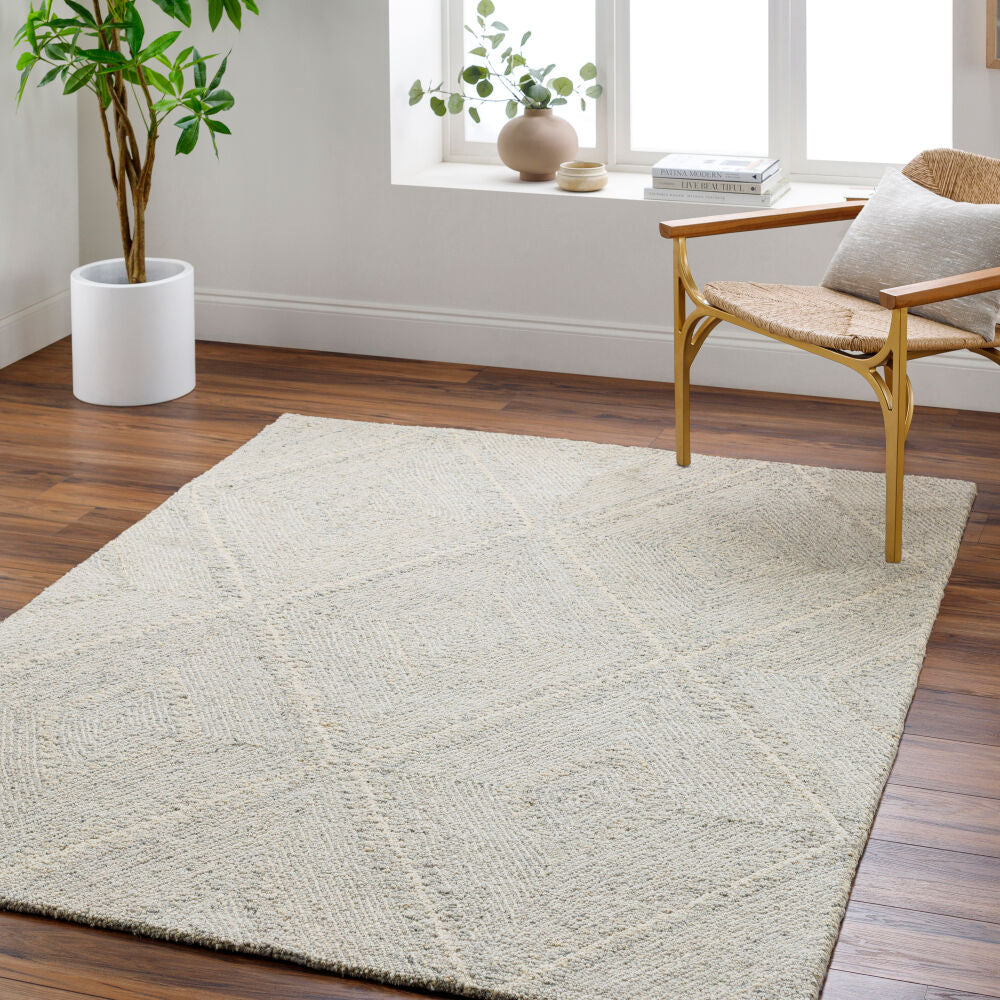 Maroc Cream/Medium Gray Handmade Rug MAR-2332 - roomscene