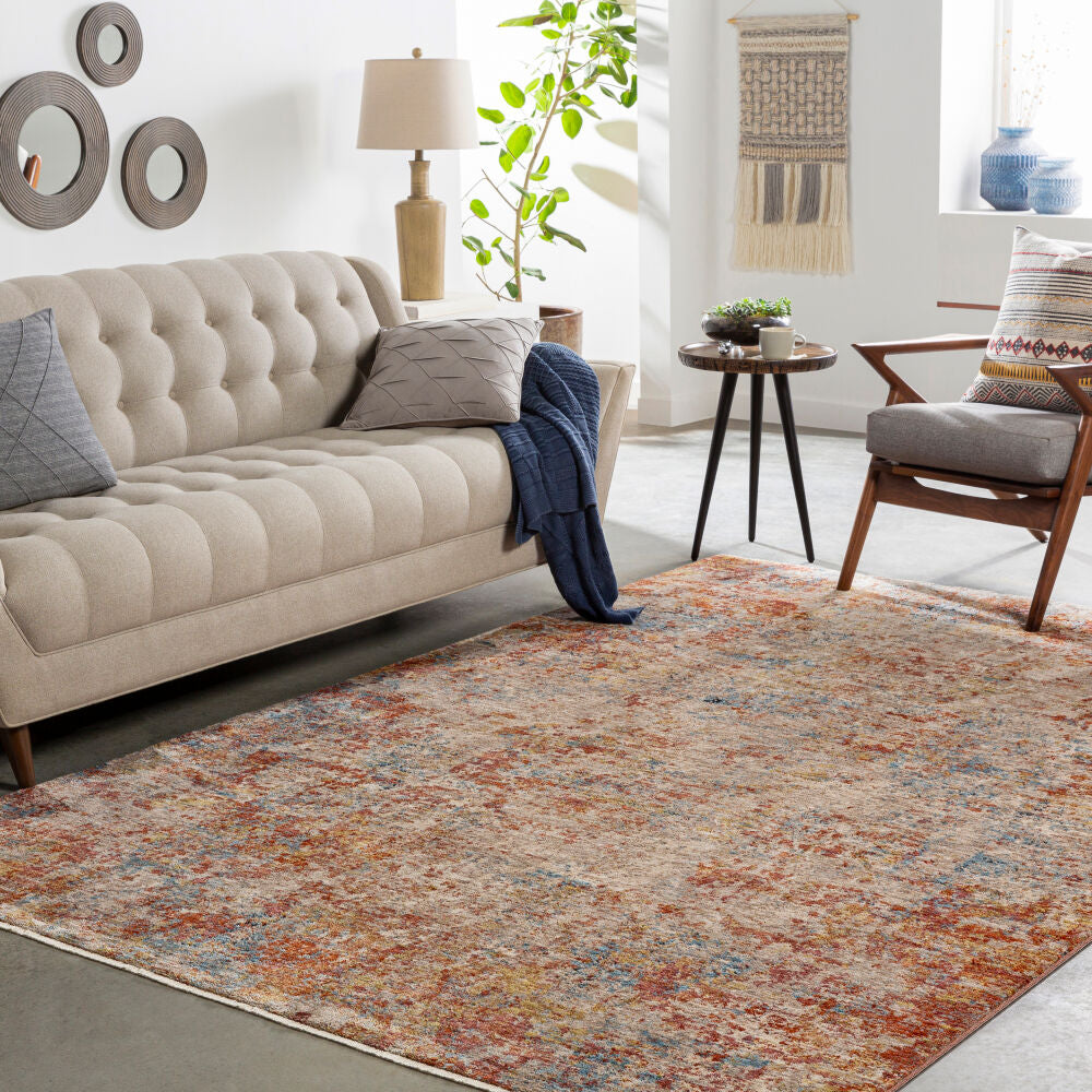 Mirabel Cream/Rust Machine Woven Rug MBE-2300 - roomscene