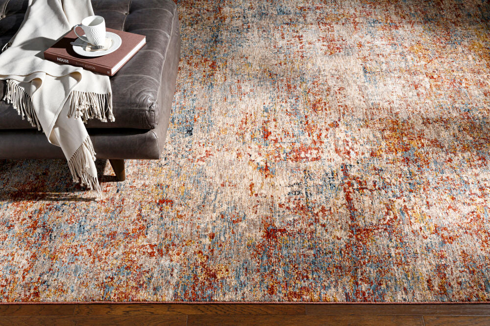 Mirabel Cream/Rust Machine Woven Rug MBE-2300 - styleshot