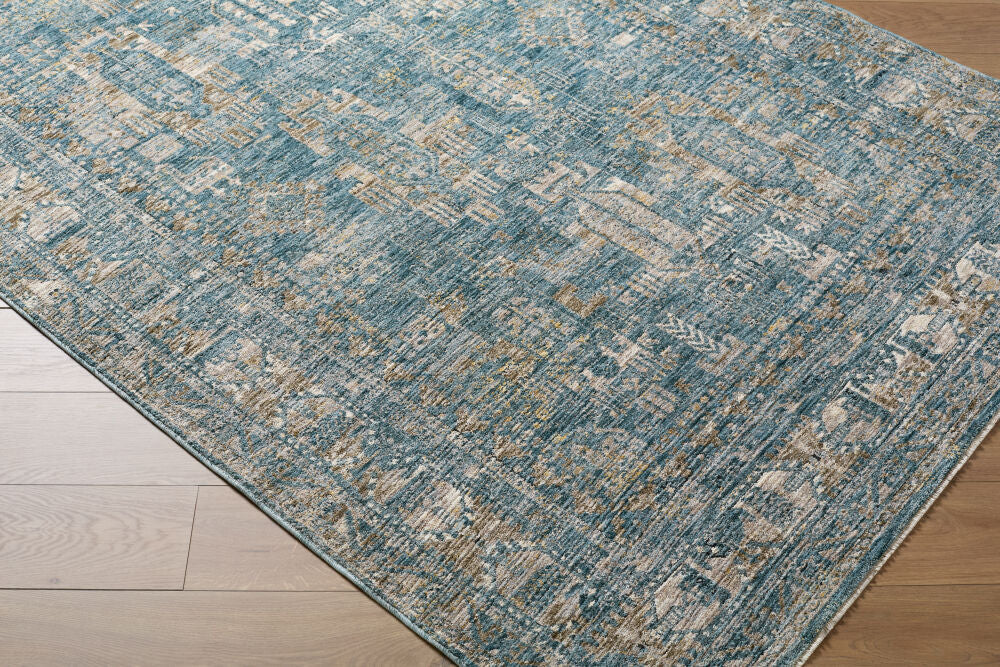 Mirabel Cream/Pale Blue Machine Woven Rug MBE-2301 - corner