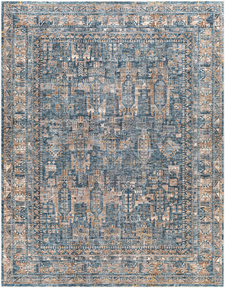 Mirabel Cream/Pale Blue Machine Woven Rug MBE-2301 - 2'7" x 10'