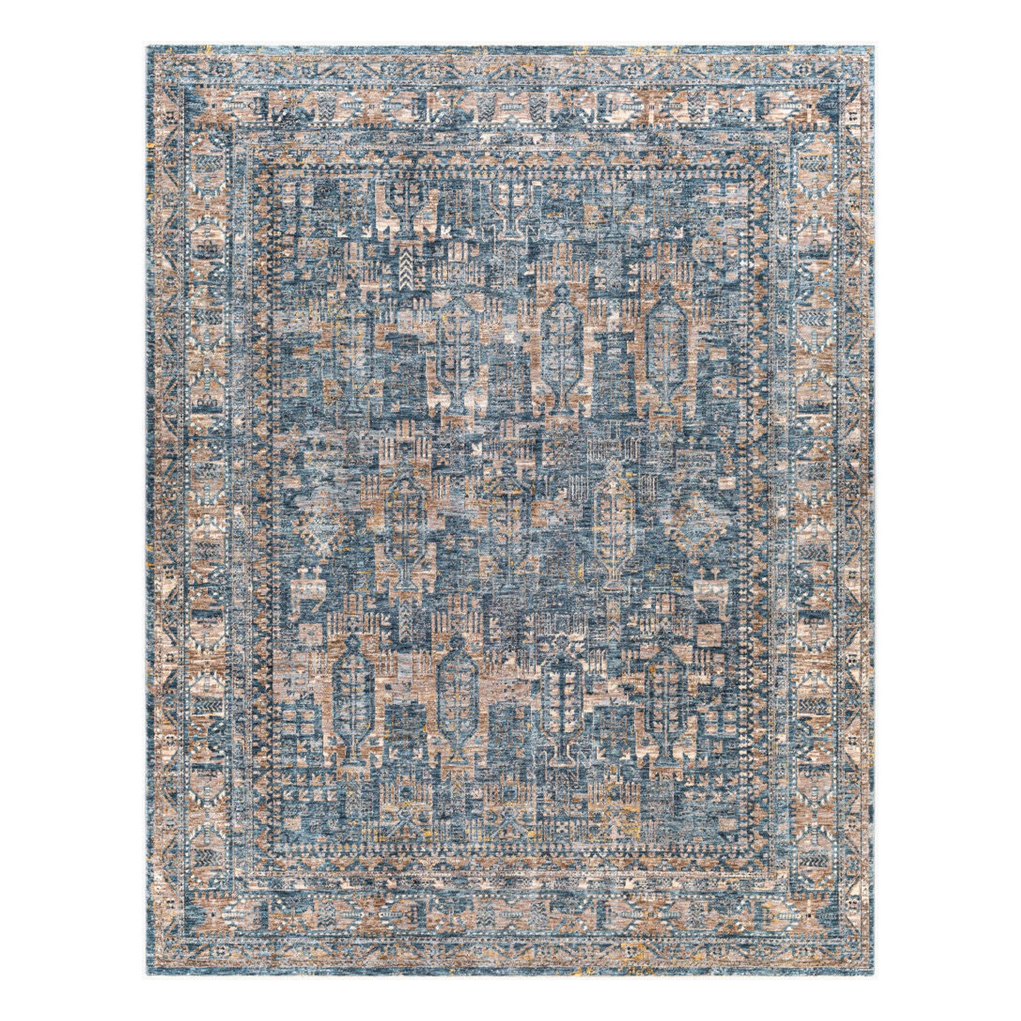 Mirabel Cream/Pale Blue Machine Woven Rug MBE-2301 - 2'7" x 10'