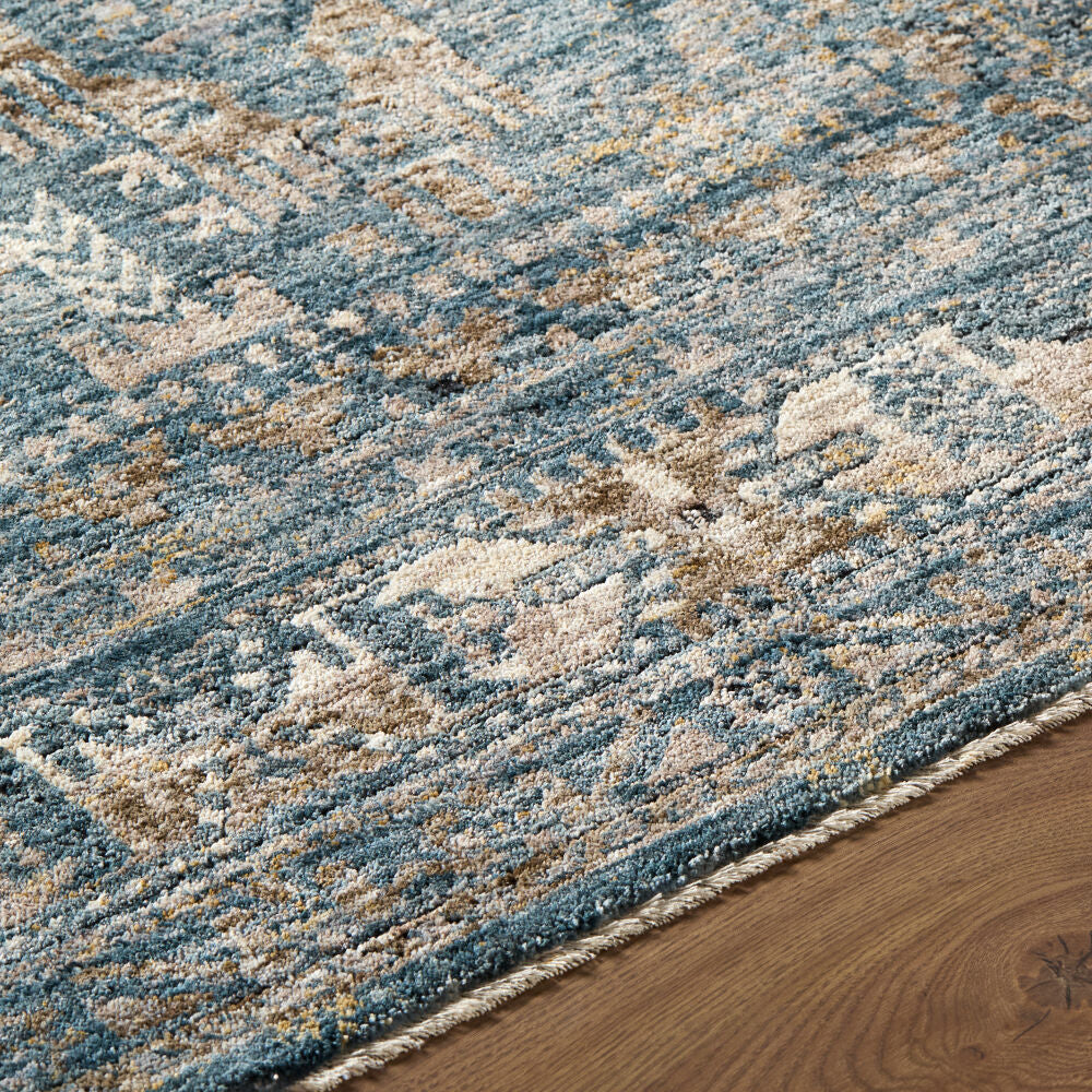 Mirabel Cream/Pale Blue Machine Woven Rug MBE-2301 - texture