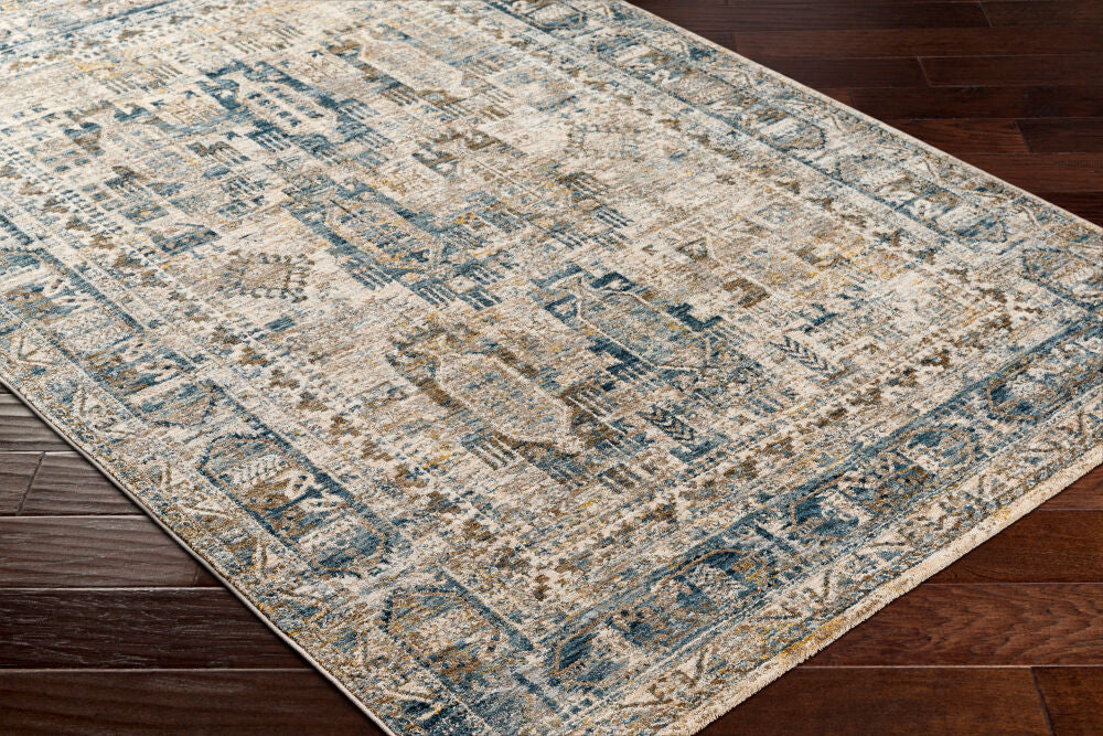 Mirabel Cream/Pale Blue Machine Woven Rug MBE-2302 - corner