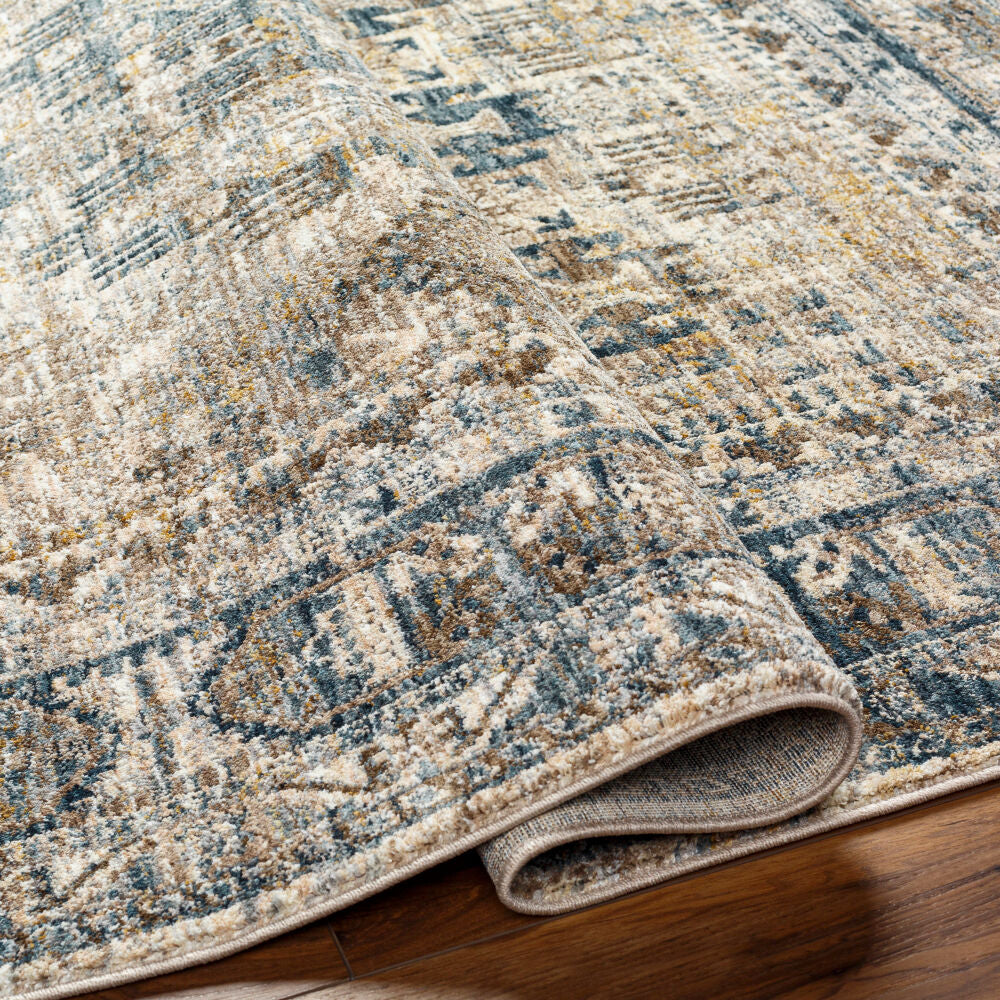 Mirabel Cream/Pale Blue Machine Woven Rug MBE-2302 - fold