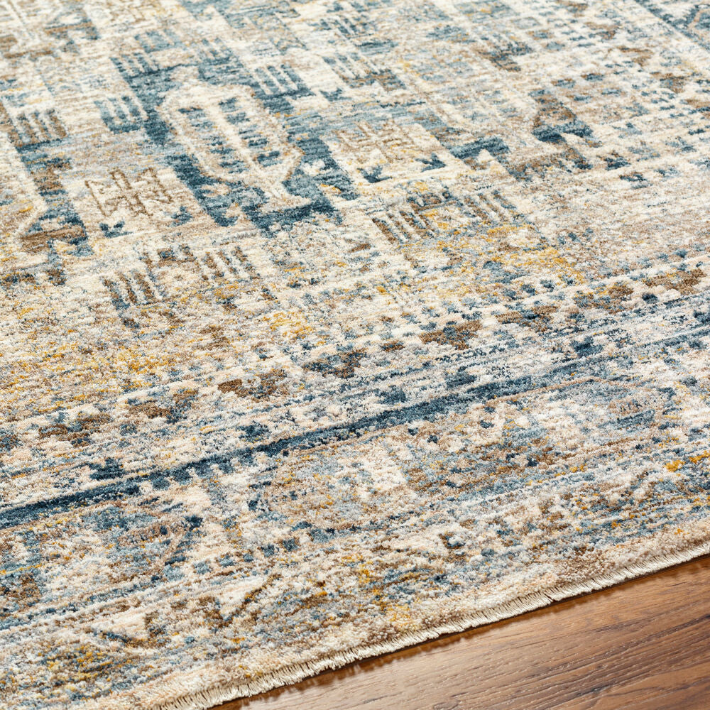 Mirabel Cream/Pale Blue Machine Woven Rug MBE-2302 - texture