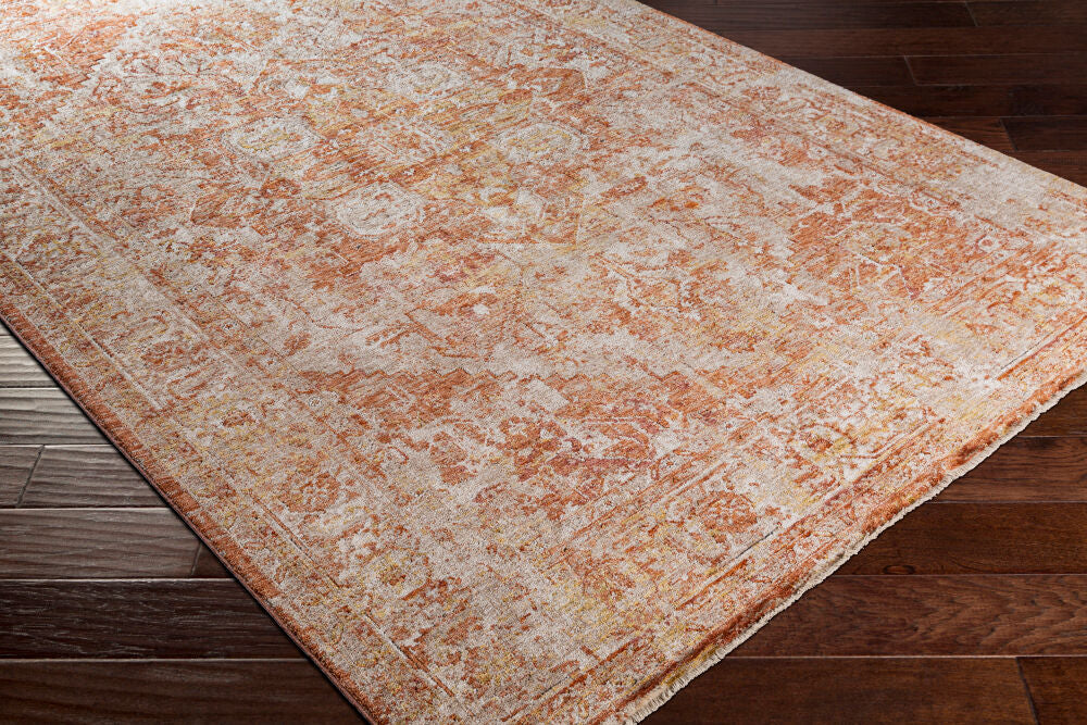 Mirabel Cream/Rust Machine Woven Rug MBE-2304 - corner