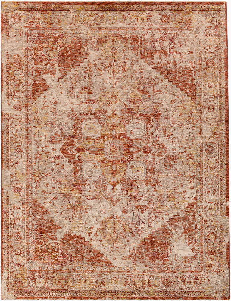 Mirabel Cream/Rust Machine Woven Rug MBE-2304 - 2'7" x 10'