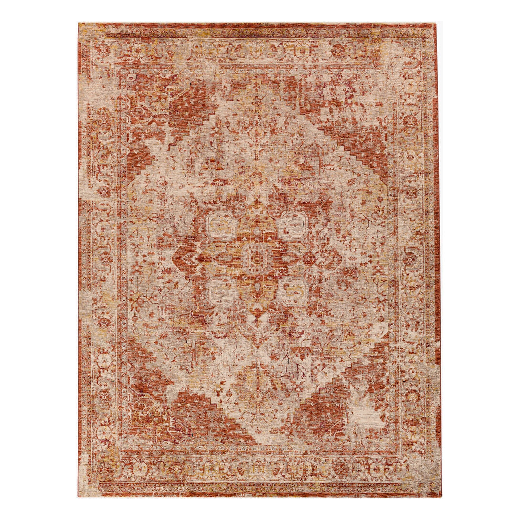 Mirabel Cream/Rust Machine Woven Rug MBE-2304 - 2'7" x 10'