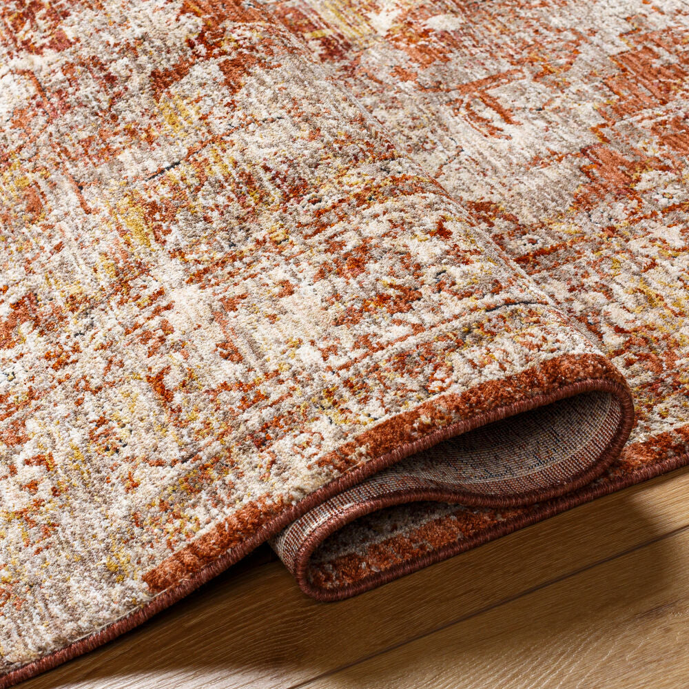Mirabel Cream/Rust Machine Woven Rug MBE-2304 - fold