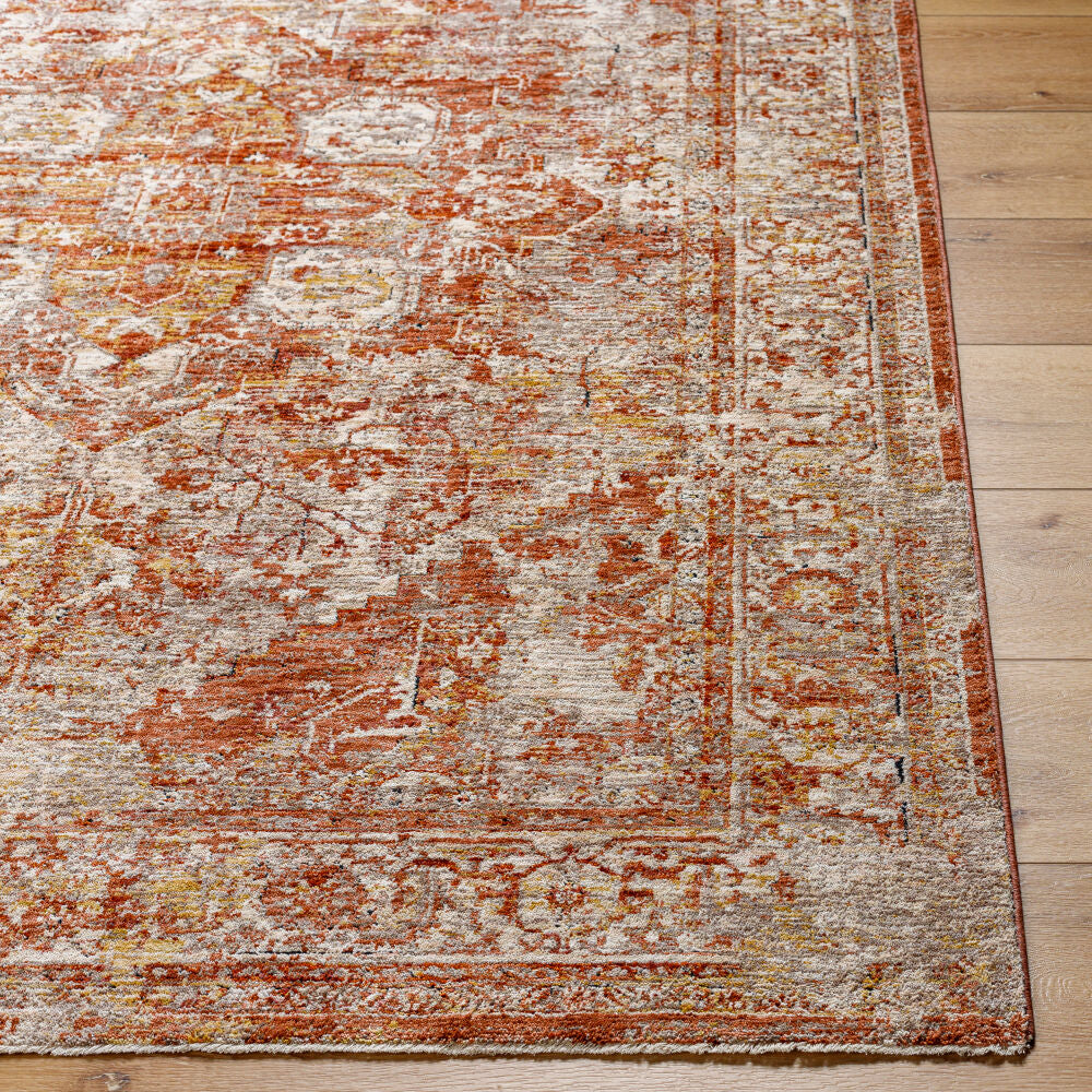Mirabel Cream/Rust Machine Woven Rug MBE-2304 - front