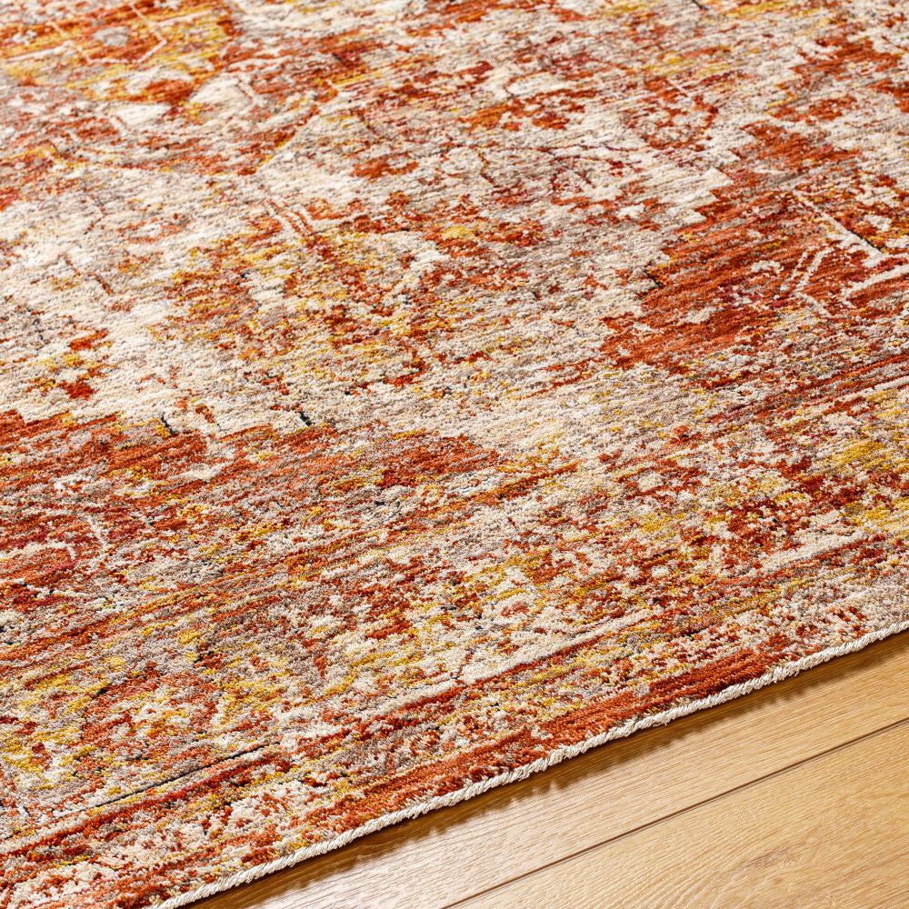 Mirabel Cream/Rust Machine Woven Rug MBE-2304 - texture