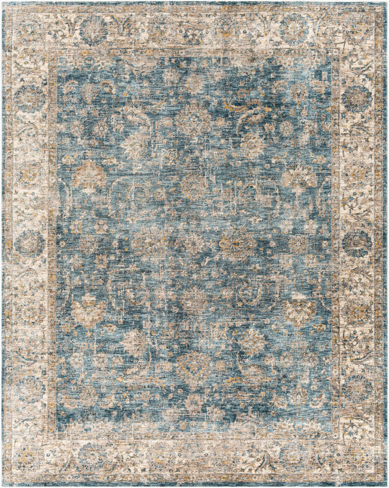 Mirabel Charcoal/Teal Machine Woven Rug MBE-2305 - 2'7" x 10'