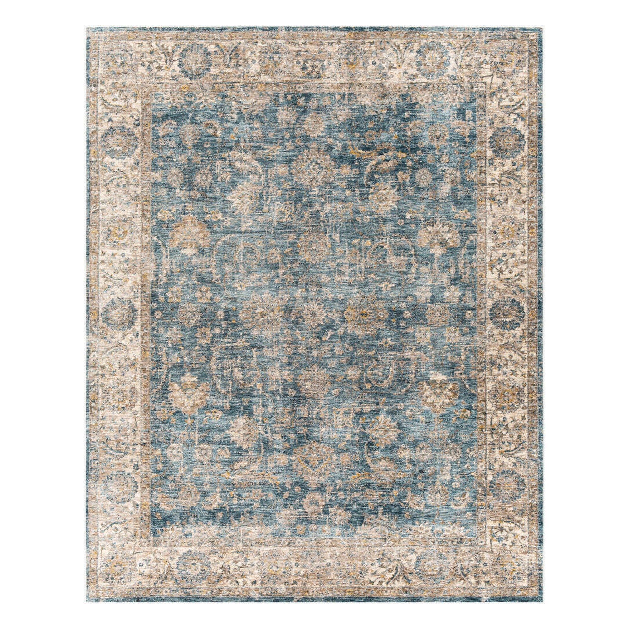 Mirabel Charcoal/Teal Machine Woven Rug MBE-2305 - 2'7" x 10'