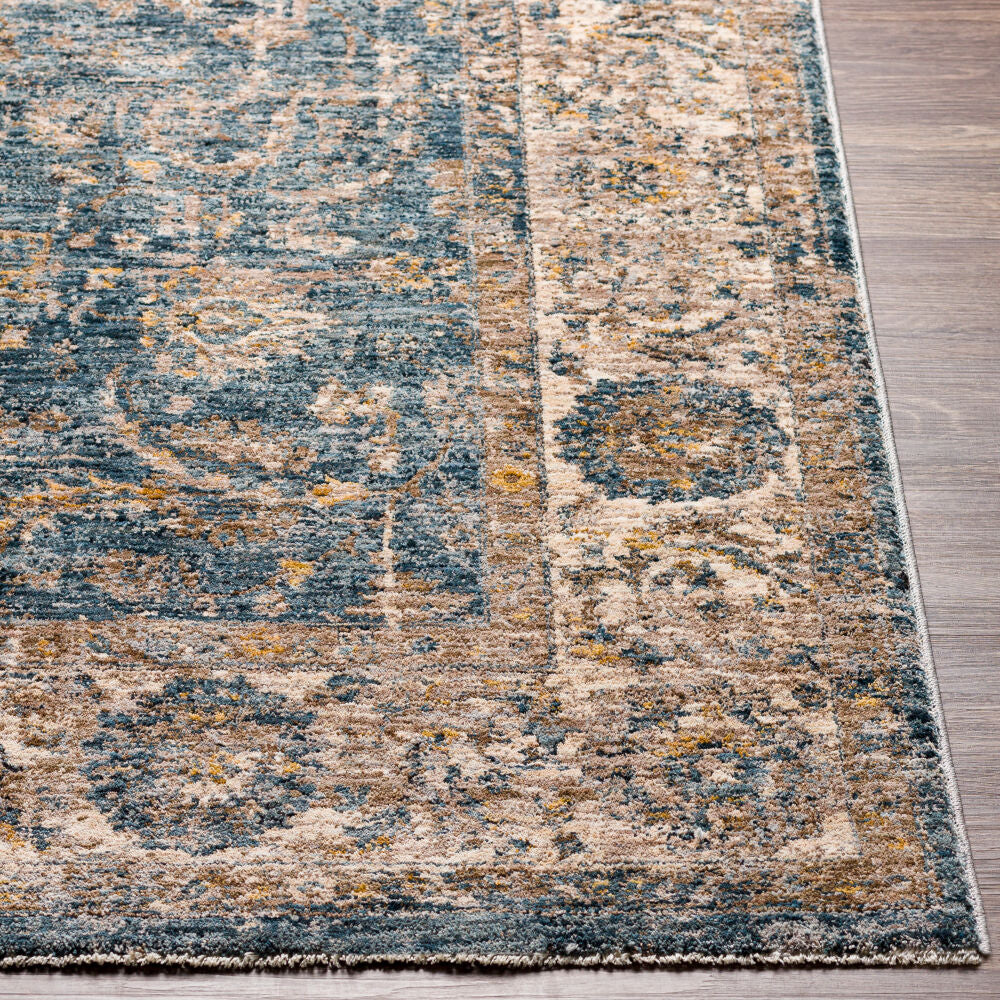 Mirabel Charcoal/Teal Machine Woven Rug MBE-2305 - front