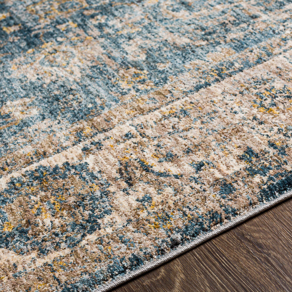 Mirabel Charcoal/Teal Machine Woven Rug MBE-2305 - texture