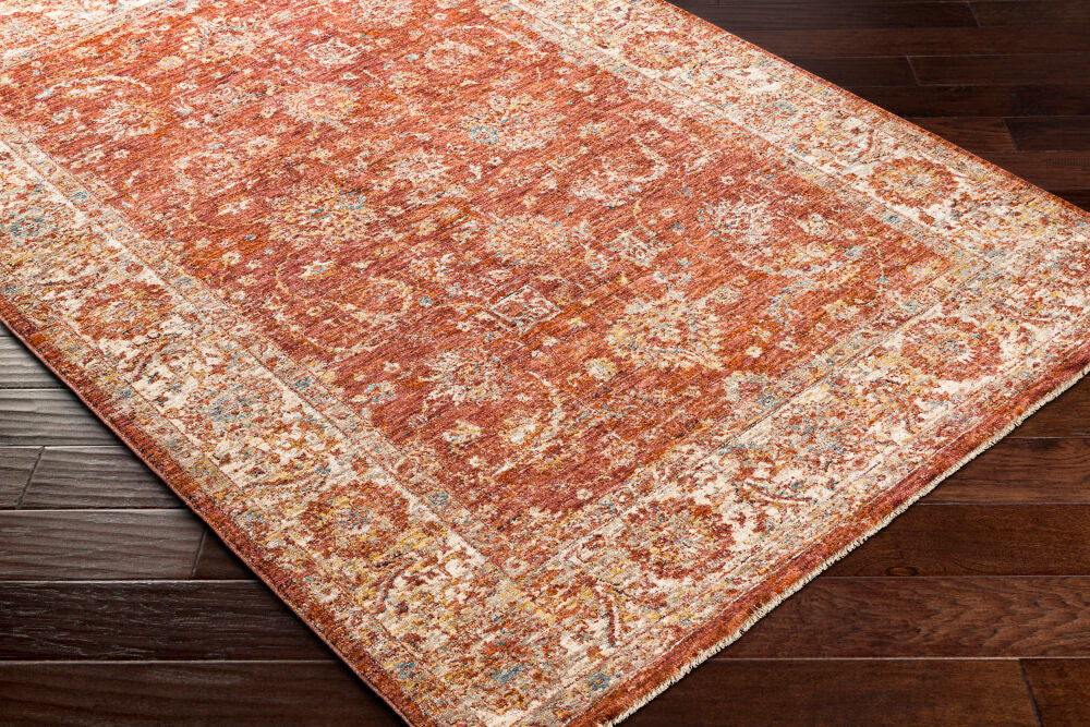 Mirabel Charcoal/Teal Machine Woven Rug MBE-2307 - corner