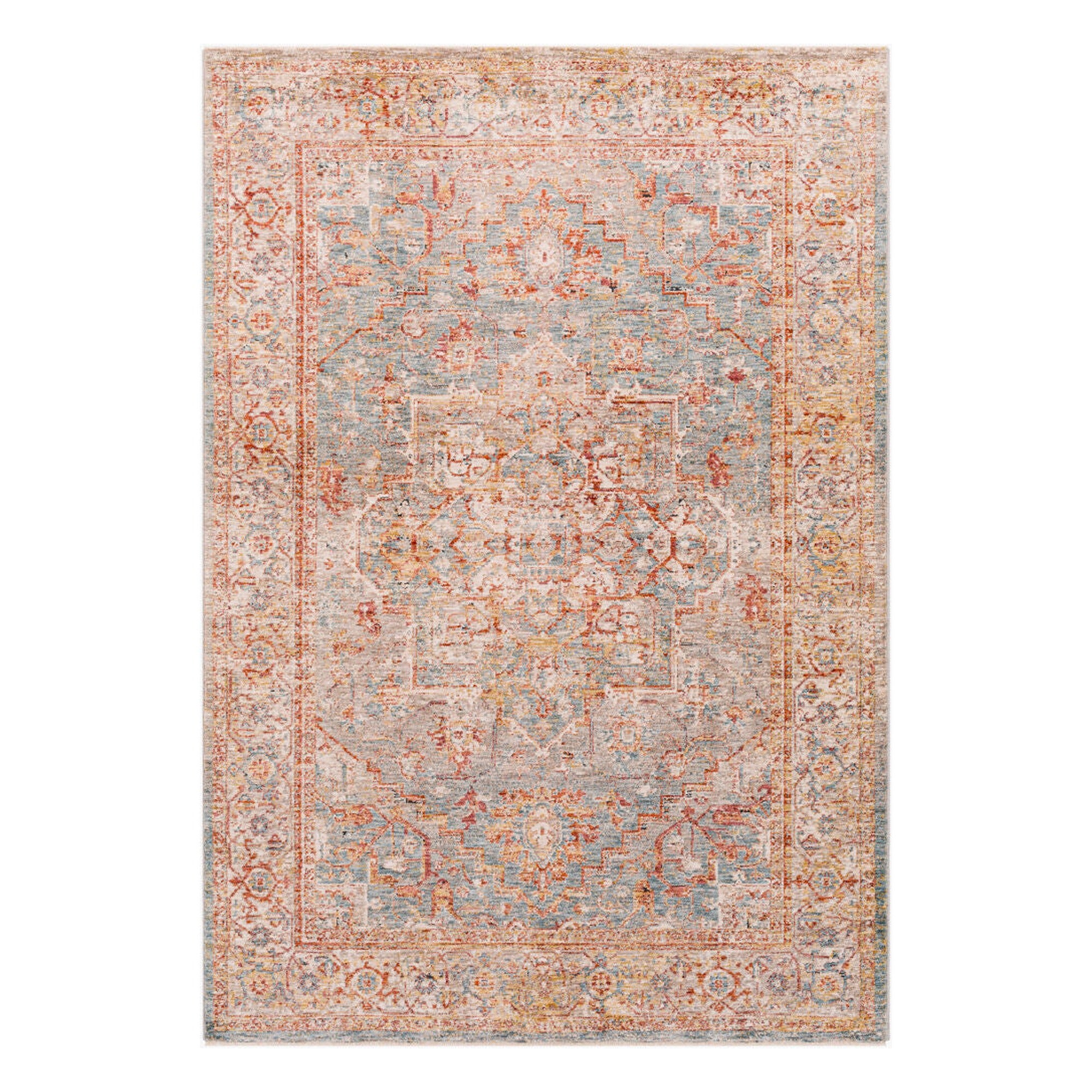 Mirabel Charcoal/Teal Machine Woven Rug MBE-2310 - 2'7" x 10'