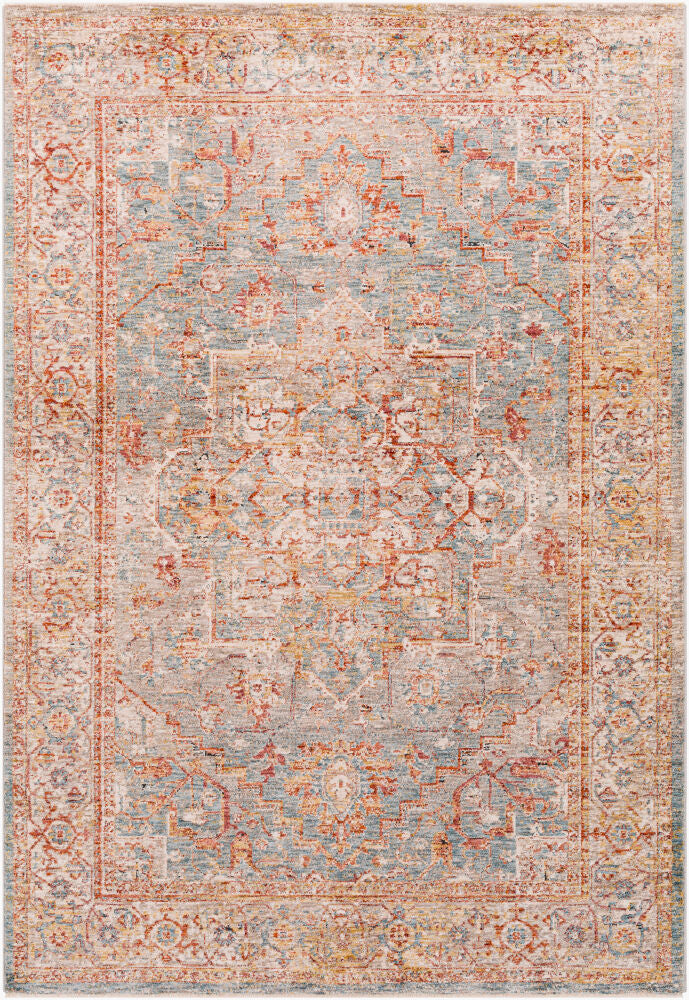 Mirabel Charcoal/Teal Machine Woven Rug MBE-2310 - 2'7" x 10'