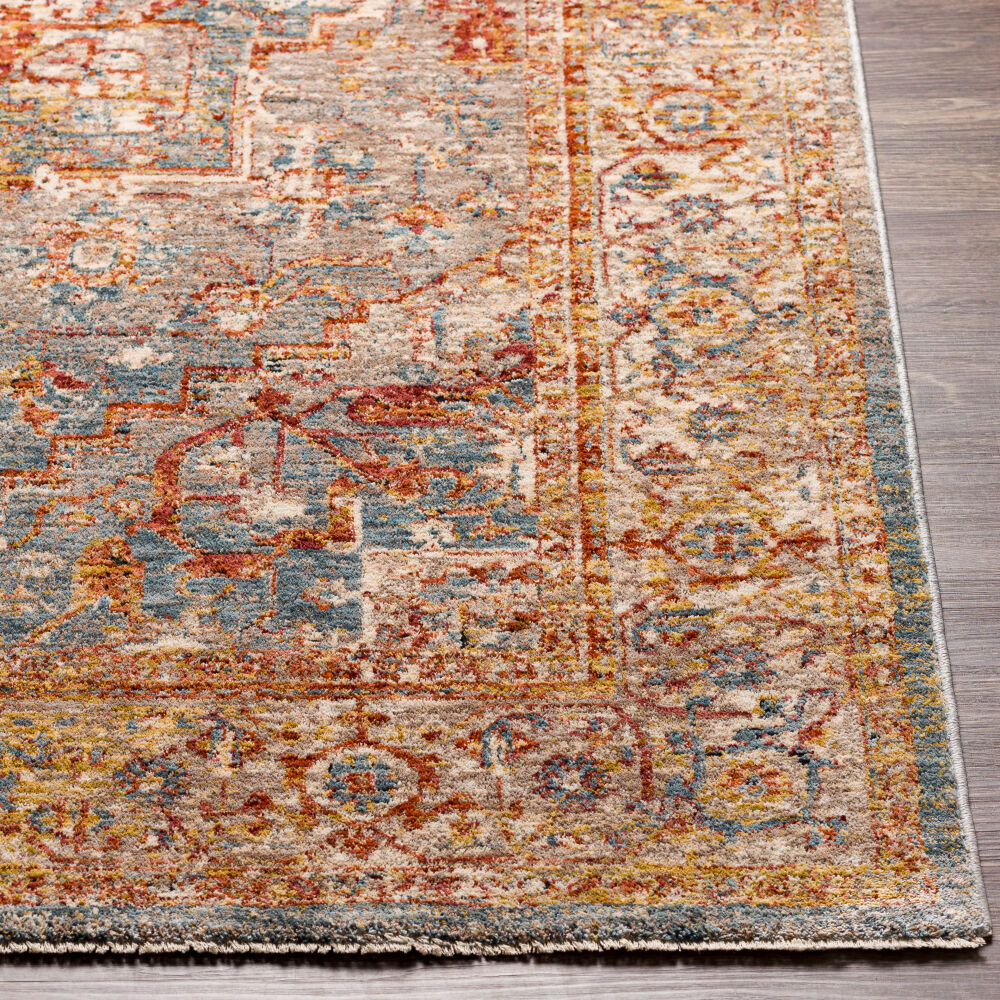 Mirabel Charcoal/Teal Machine Woven Rug MBE-2310 - front