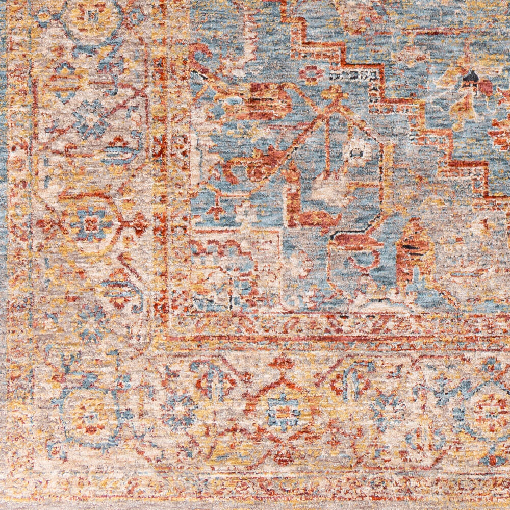 Mirabel Charcoal/Teal Machine Woven Rug MBE-2310 - swatch