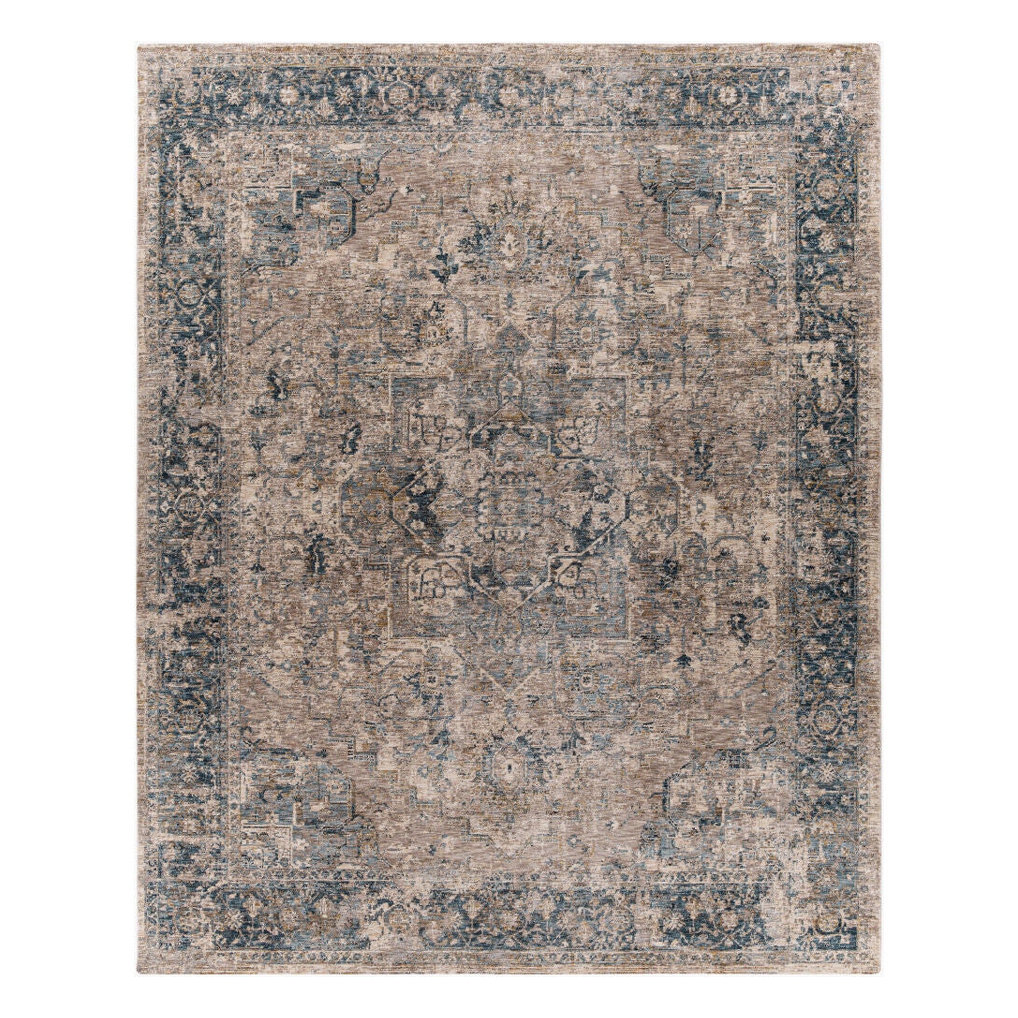 Mirabel Charcoal/Teal Machine Woven Rug MBE-2312 - 2'7" x 10'