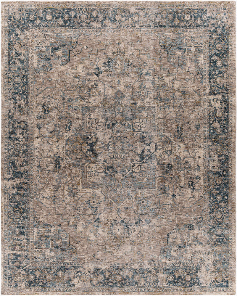 Mirabel Charcoal/Teal Machine Woven Rug MBE-2312 - 2'7" x 10'