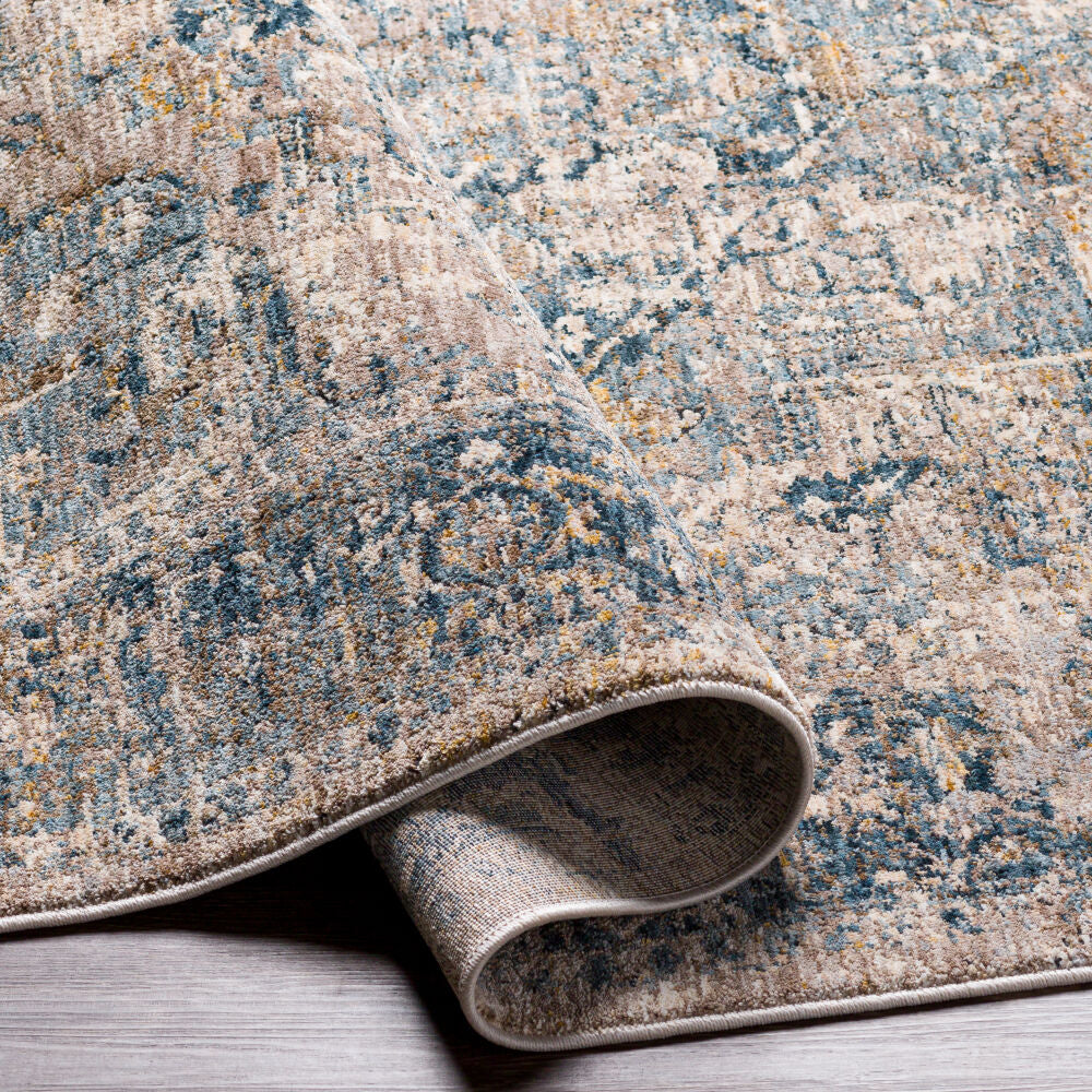 Mirabel Charcoal/Teal Machine Woven Rug MBE-2312 - fold
