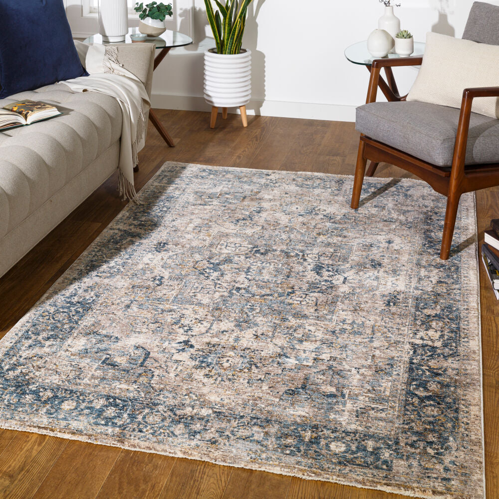 Mirabel Charcoal/Teal Machine Woven Rug MBE-2312 - roomscene