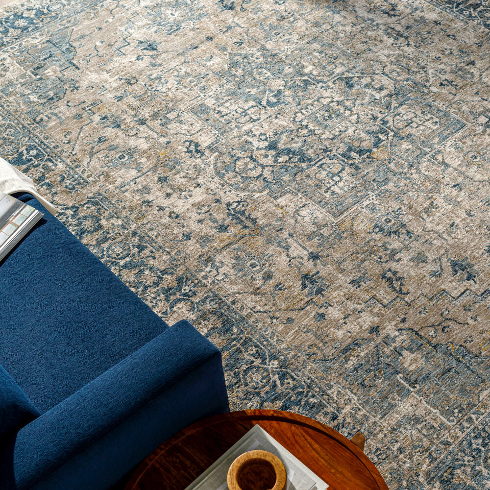Mirabel Charcoal/Teal Machine Woven Rug MBE-2312 - styleshot