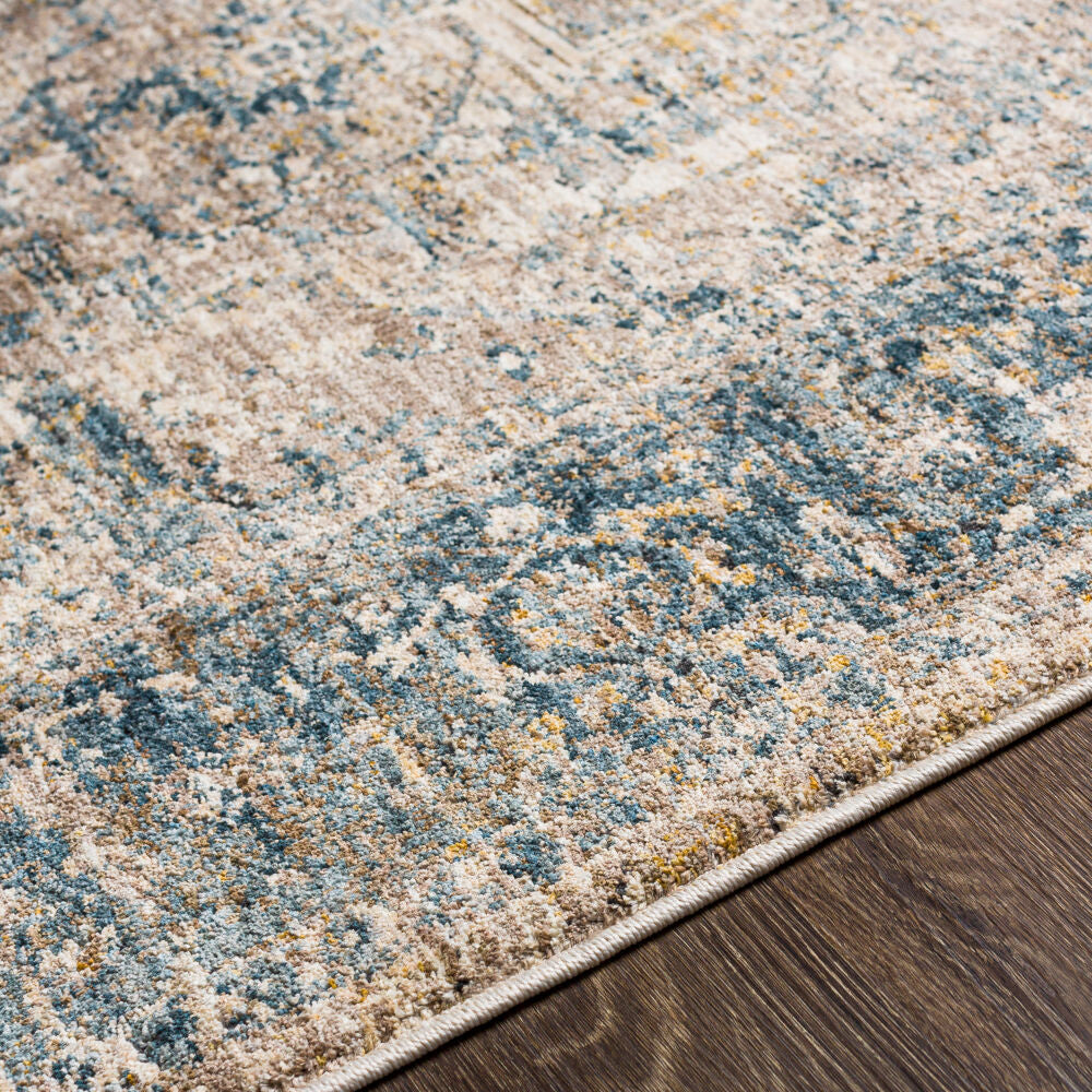 Mirabel Charcoal/Teal Machine Woven Rug MBE-2312 - texture