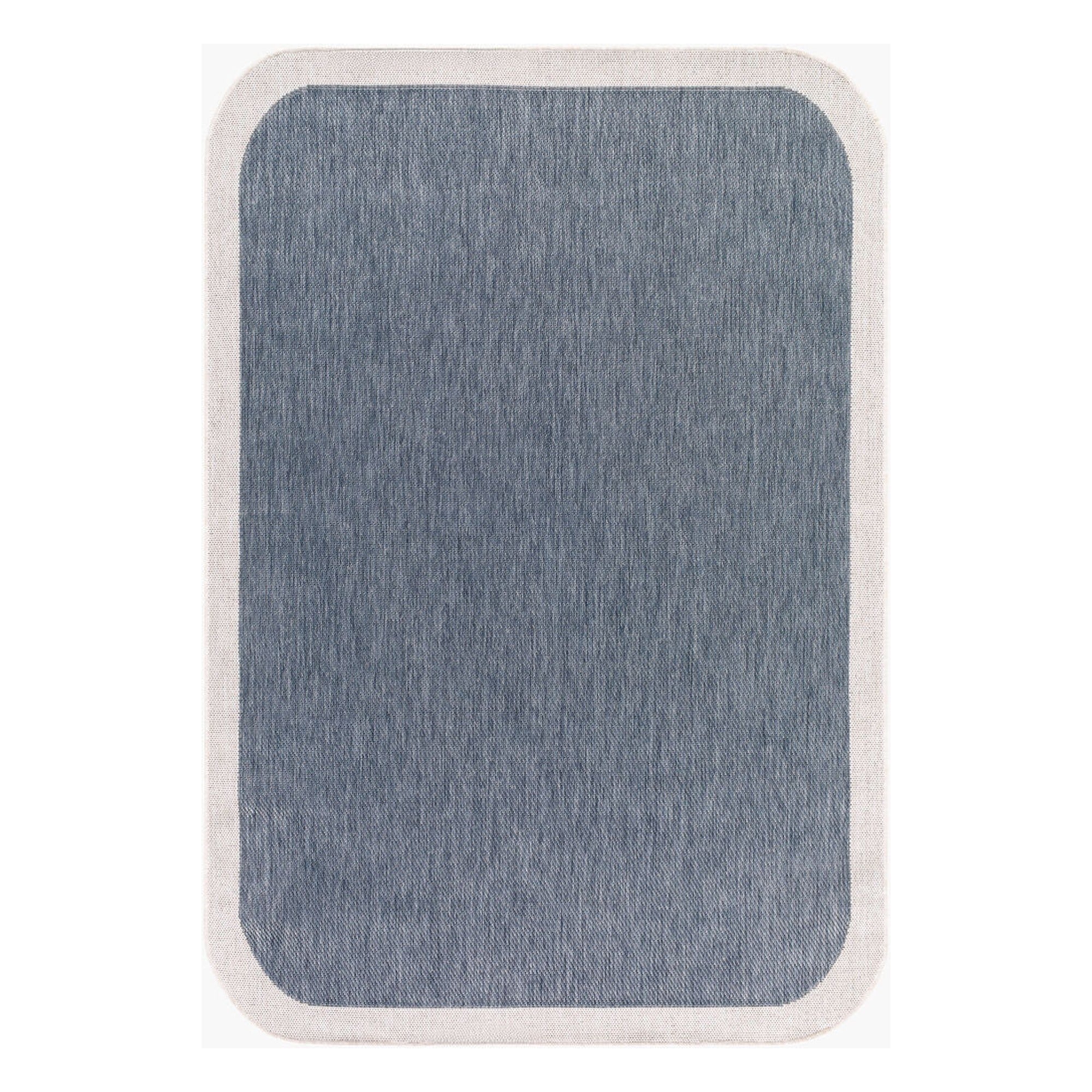 Miami Beach Blue/Cream Machine Woven Rug MBH-2300 - 2'4" x 3'9"
