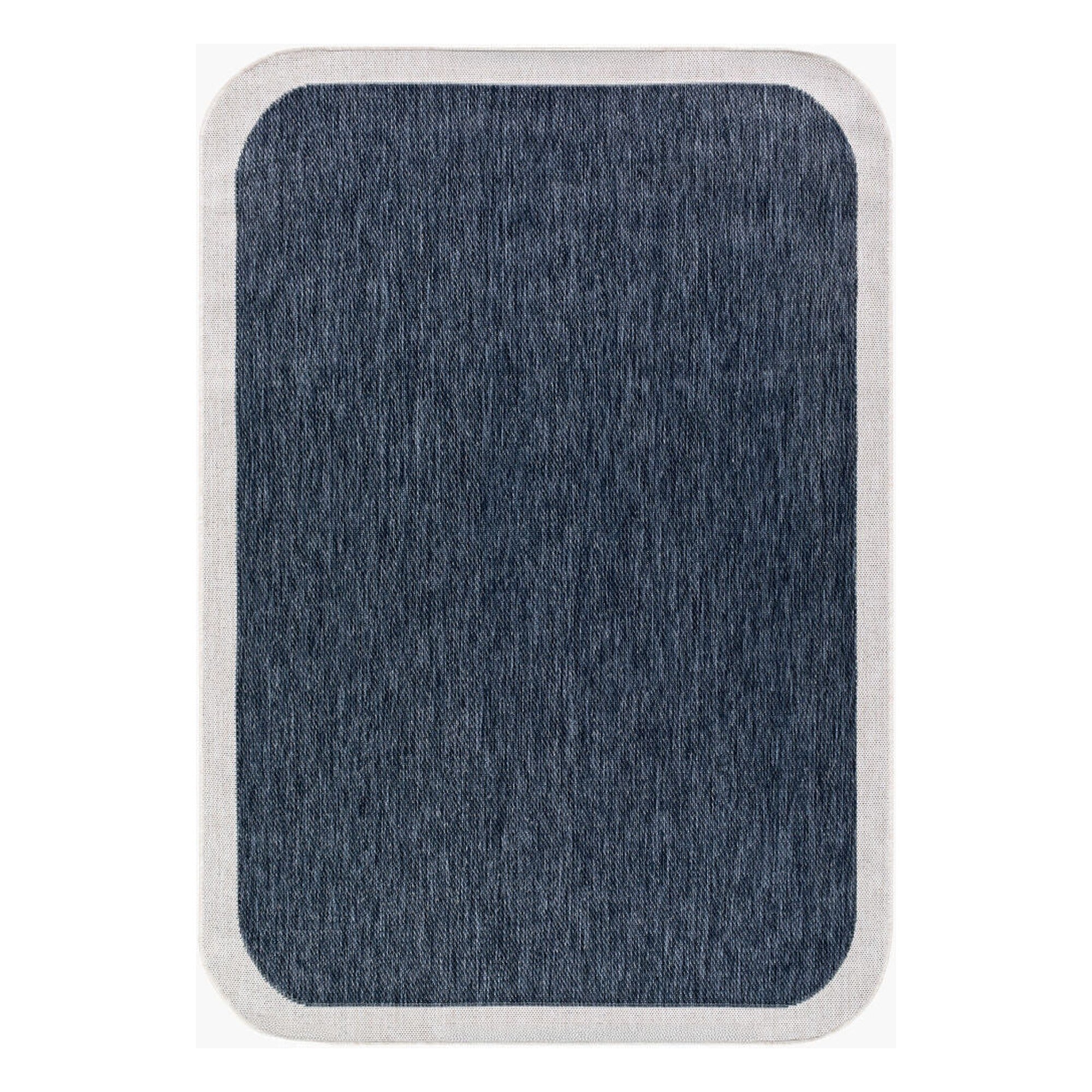 Miami Beach Cream/Dark Blue Machine Woven Rug MBH-2301 - 2'4" x 3'9"