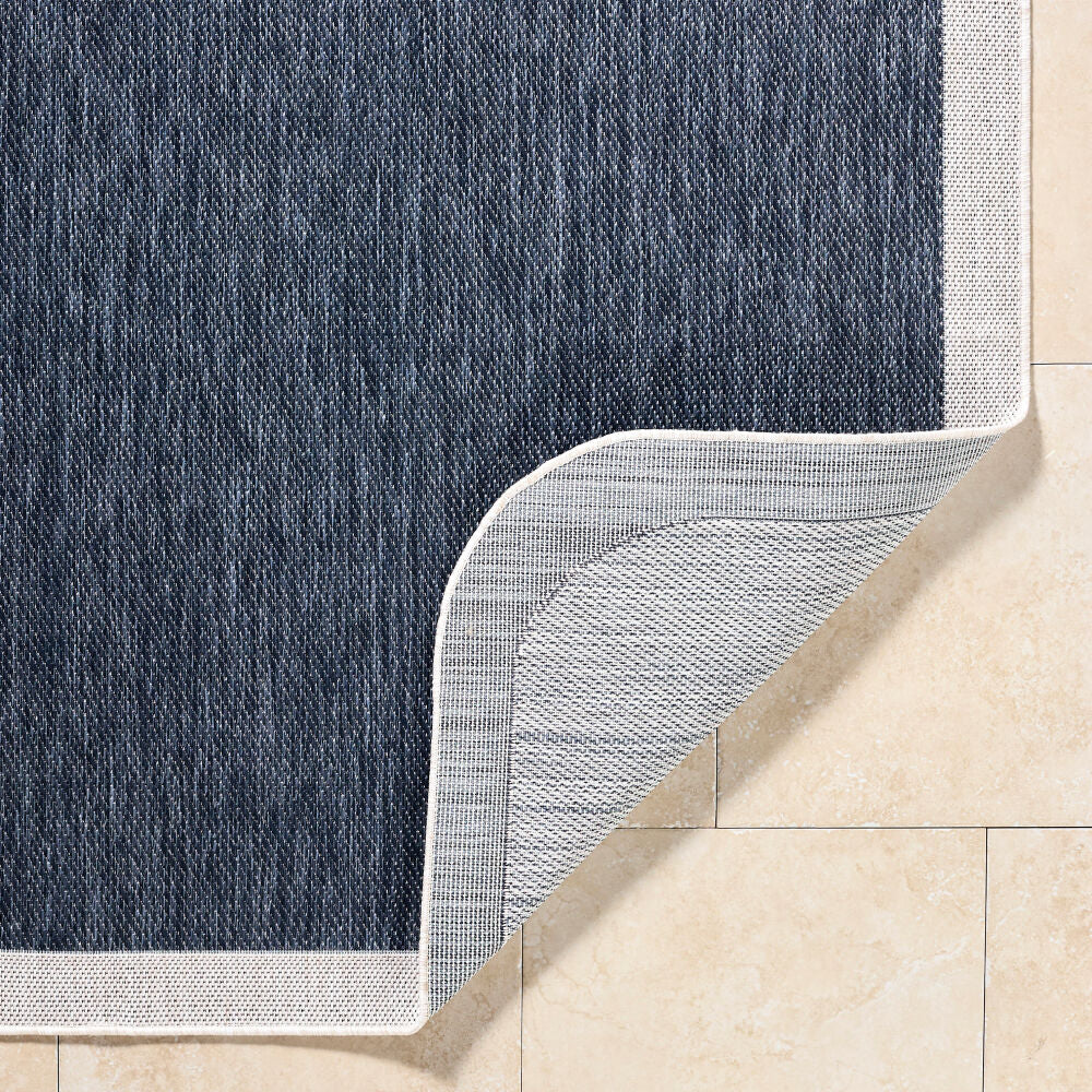 Miami Beach Cream/Dark Blue Machine Woven Rug MBH-2301 - fold