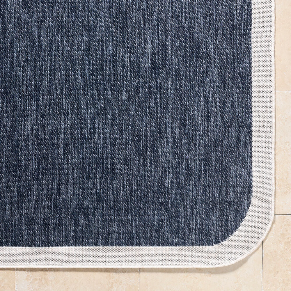 Miami Beach Cream/Dark Blue Machine Woven Rug MBH-2301 - overhead