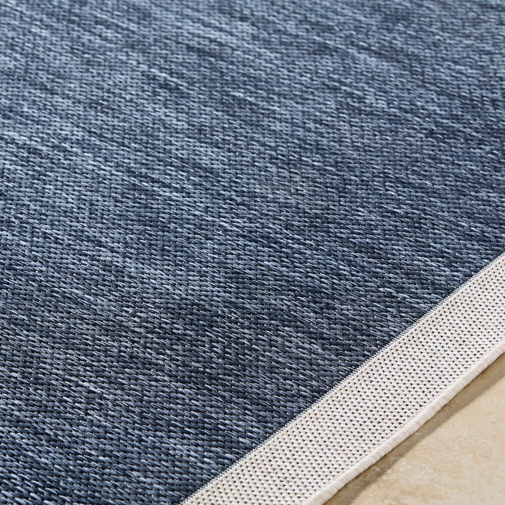 Miami Beach Cream/Dark Blue Machine Woven Rug MBH-2301 - texture