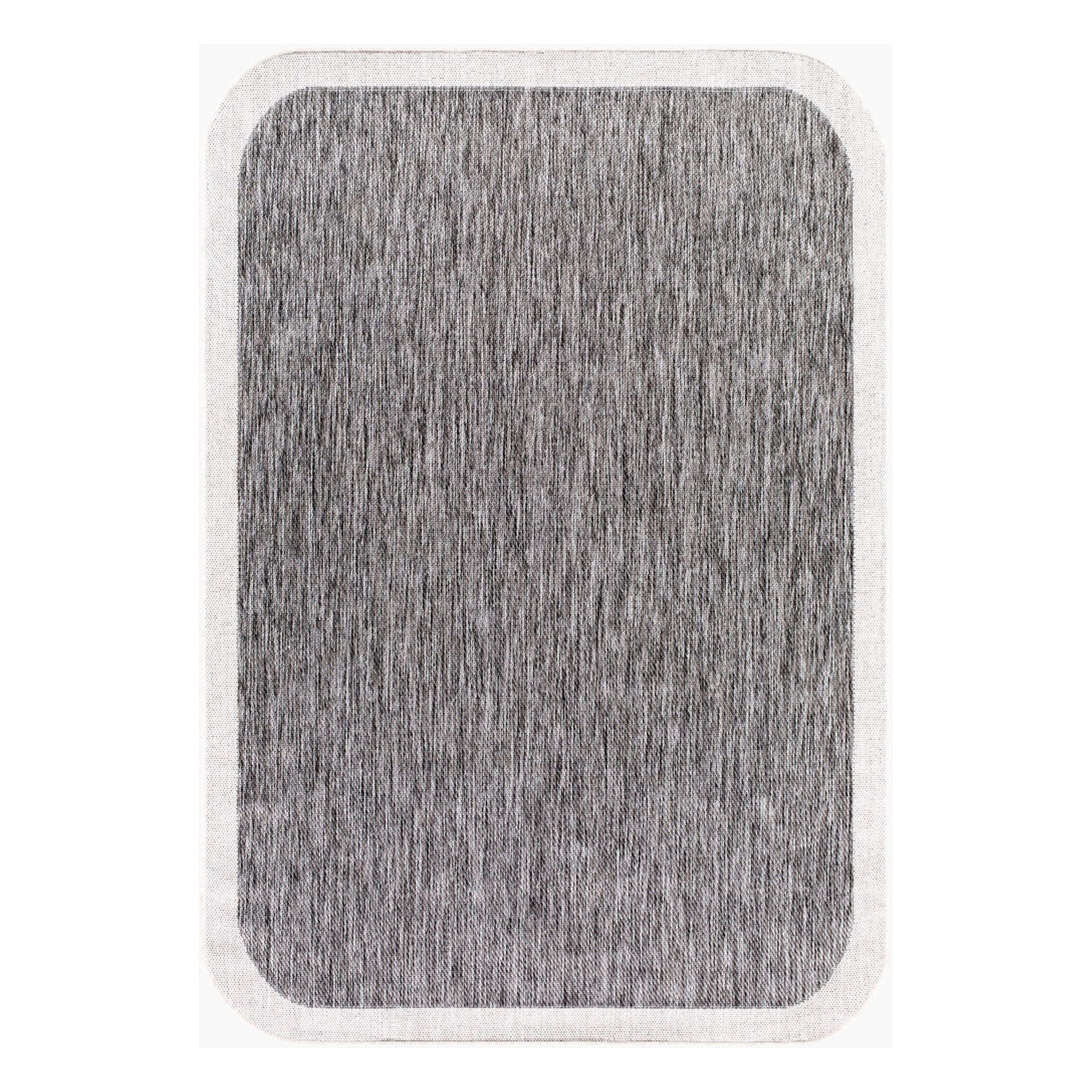 Miami Beach Charcoal/Cream Machine Woven Rug MBH-2302 - 2'4" x 3'9"