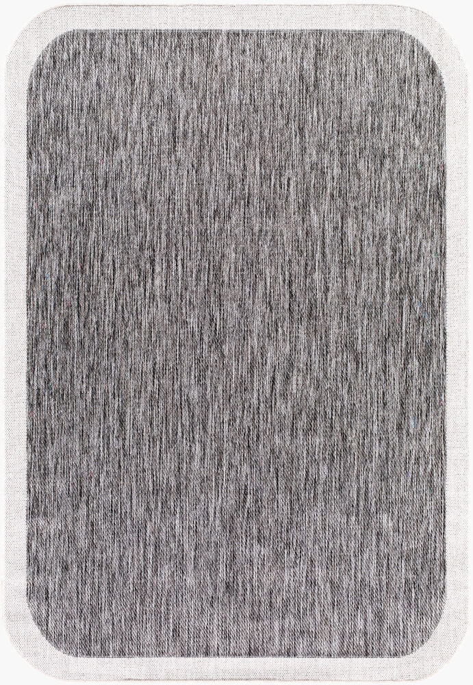 Miami Beach Charcoal/Cream Machine Woven Rug MBH-2302 - 2'4" x 3'9"