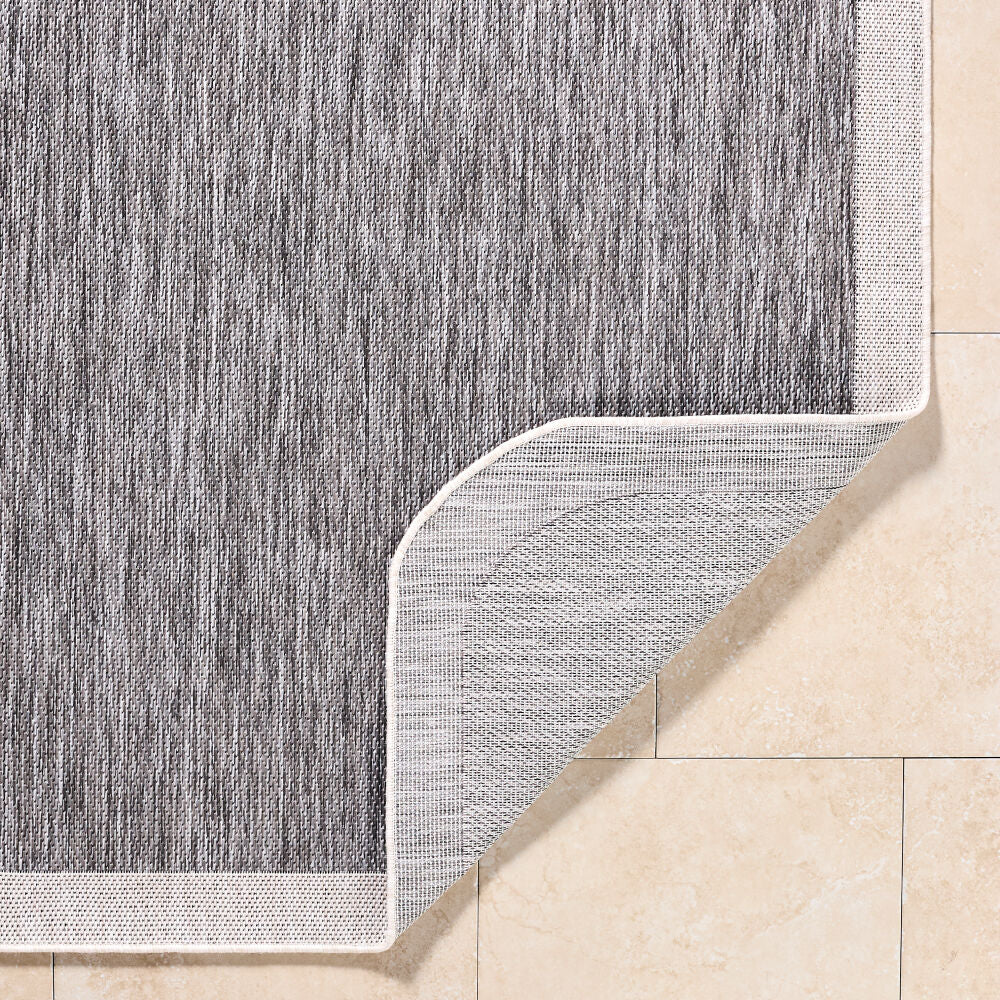 Miami Beach Charcoal/Cream Machine Woven Rug MBH-2302 - fold