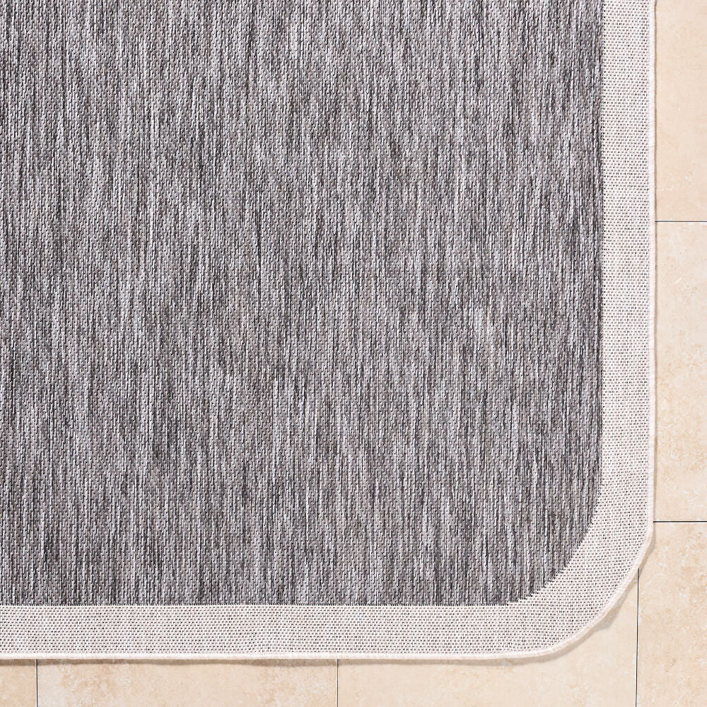 Miami Beach Charcoal/Cream Machine Woven Rug MBH-2302 - overhead